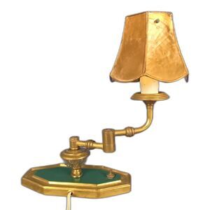 Small Antique Ainsley Brass Desk Lamp Articulating Adjustable Arm Candle Socket